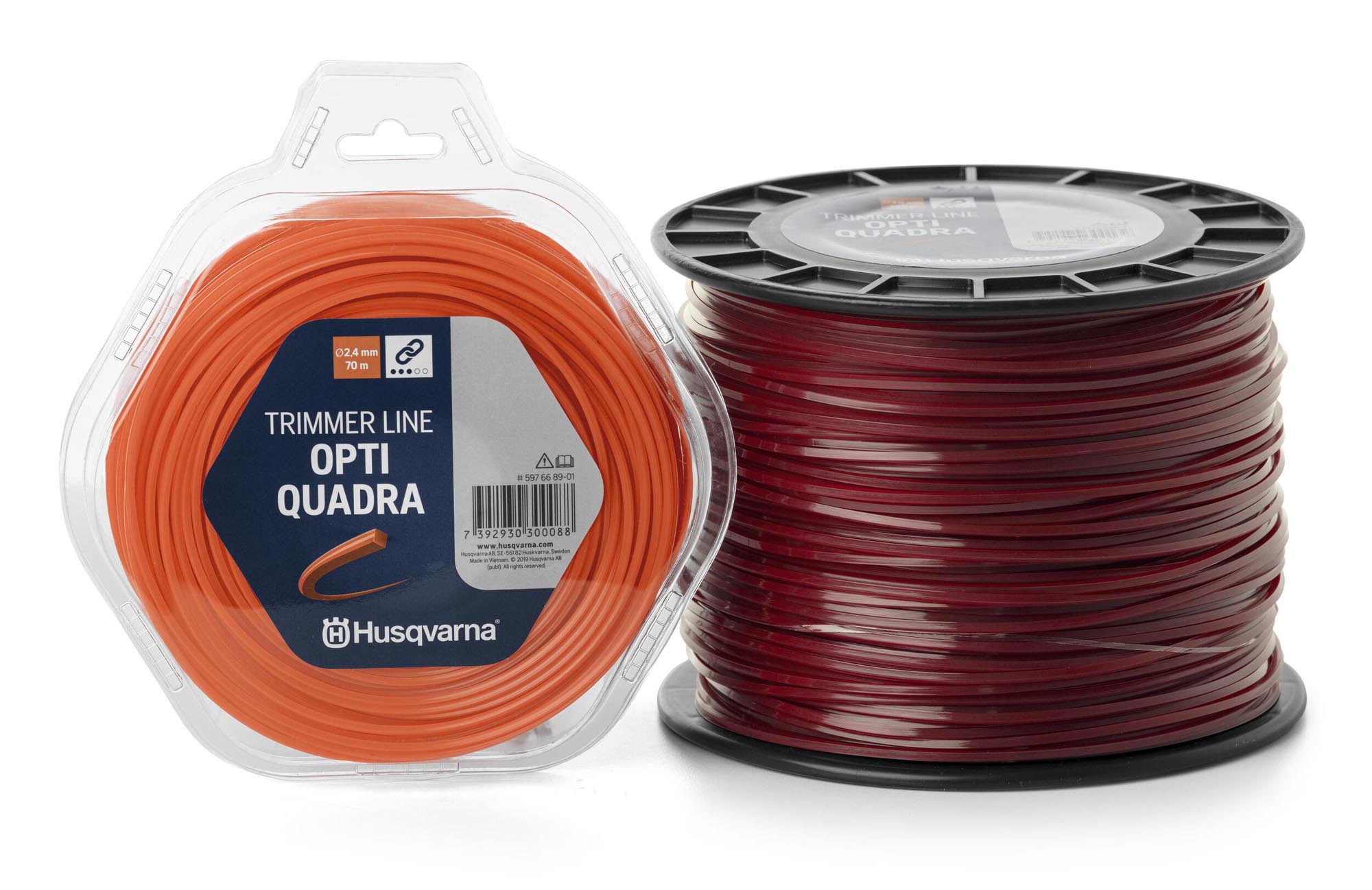 Opti Quadra trimmer line range Μεσινέζα Τετράγωνη (Opti Quadra) Husqvarna 2,4 mm / 210 m Πορτοκαλί - Image 1