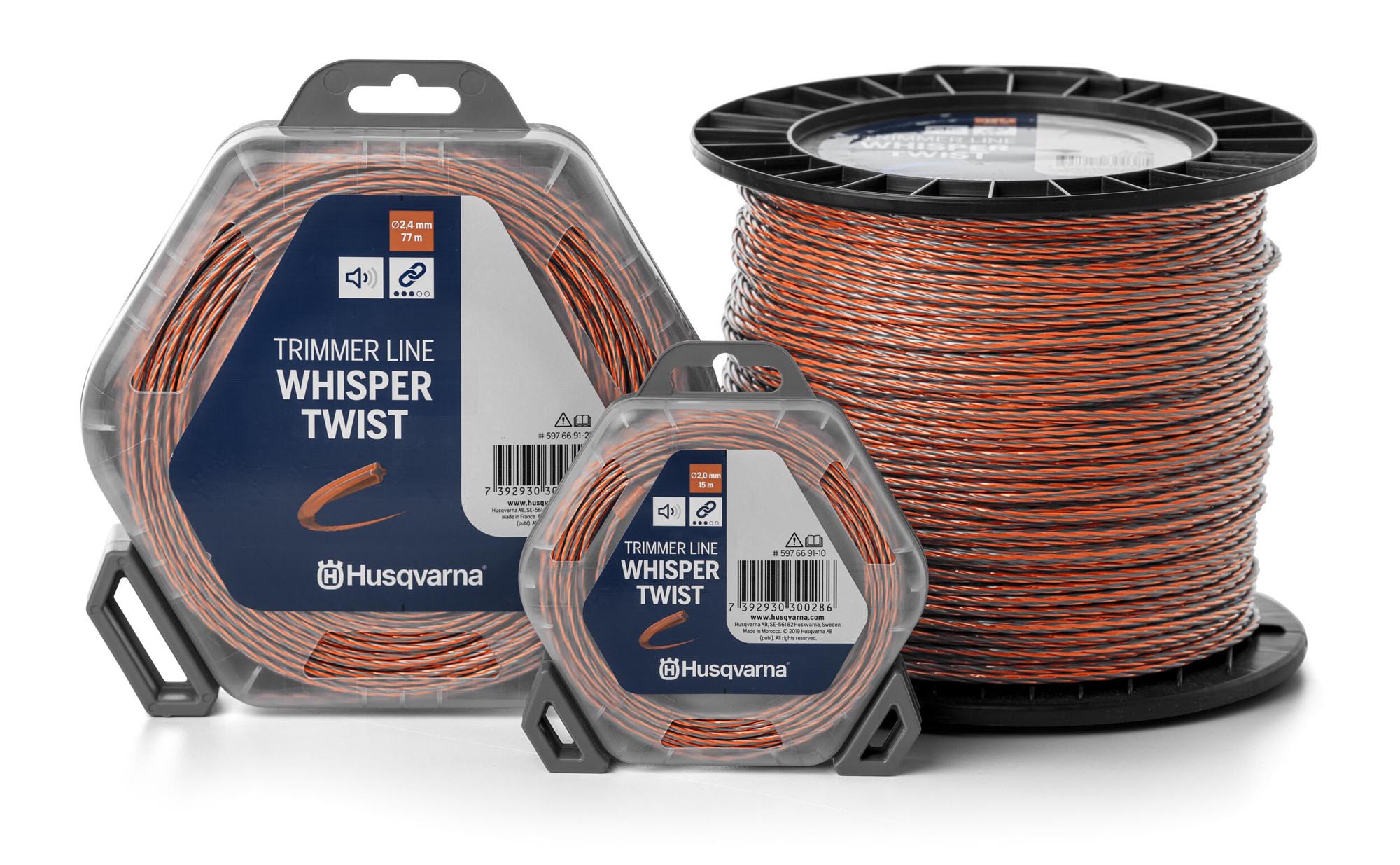 Whisper Twist trimmer line range Μεσινέζα Husqvarna Whisper Twist 2 mm / 15 m Πορτοκαλί / Μαύρη - Image 1